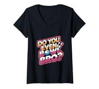 Femme Do You Even Bowl Bro Équipe de bowling amusante pour homme et femme T-Shirt avec Col en V