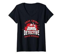 Femme Documentaire sur Le Meurtre de la Division True Crime T-Shirt avec Col en V