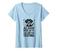 Femme Dog Food Inspector Joke Tee with Lab Humor and Cute Retrieve T-Shirt avec Col en V