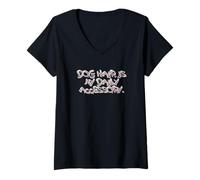 Femme Dog Hair is My Daily Accessory Funny Dog Lover Quote T-Shirt avec Col en V