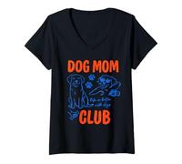 Femme Dog Mom Club Mens Life is Better with Dog Mommy T-Shirt avec Col en V