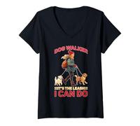 Femme Dog Walker It's The Leash I Can Do Pet Canine Animal T-Shirt avec Col en V