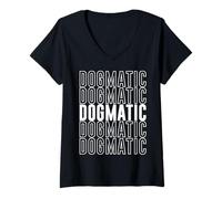 Femme Dogmatique T-Shirt avec Col en V