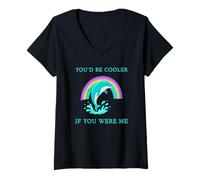 Femme Dolphin Tu Serais Plus Cool si tu étais Moi des Dauphins drôles T-Shirt avec Col en V