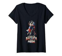 Femme Dominicain Raised on Bachata and Pride T-Shirt avec Col en V