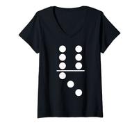 Femme Domino Game 6 3 Costume de groupe d'Halloween assorti T-Shirt avec Col en V