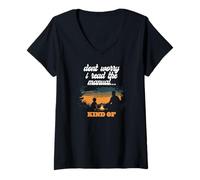 Femme Don’t worry, I read the manual… kind of T-Shirt avec Col en V