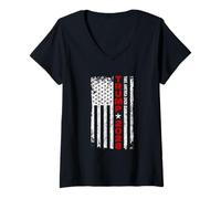 Femme Donald Trump 2028 Take America Back Election Drapeau américain T-Shirt avec Col en V