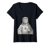 Femme Donald Trump as Jesus - Foi et patriotisme pour les chrétiens T-Shirt avec Col en V