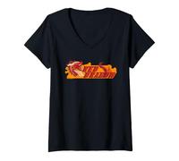 Femme Donjons et Dragons Red Dragon Fire Breath T-Shirt avec Col en V