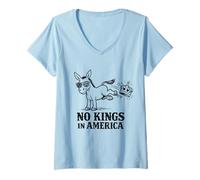 Femme Donkey No Kings en Amérique T-Shirt avec Col en V
