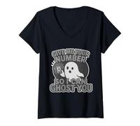 Femme Donne-moi ton numéro pour que je puisse t'imaginer un Halloween drôle et cool T-Shirt avec Col en V