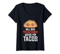Femme Donnera des conseils aux enseignants pour les tacos T-Shirt avec Col en V