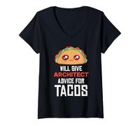 Femme Donnera des conseils d'architecte pour les tacos T-Shirt avec Col en V