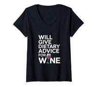Femme Donnera des conseils diététiques pour le diététiste du vin T-Shirt avec Col en V