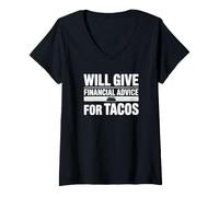 Femme Donnera des Conseils Financiers pour Tacos T-Shirt avec Col en V