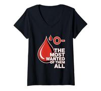 Femme Donneur De Sang 0- The Most Wanted of Them All T-Shirt avec Col en V