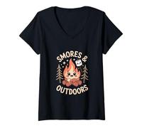 Femme Donnez-moi des smores et le plein air, Fife Lakee Design T-Shirt avec Col en V