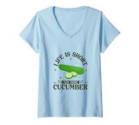 Femme Donnez-moi plus de concombre T-Shirt avec Col en V