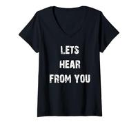 Femme Donnez-nous de vos nouvelles T-Shirt avec Col en V