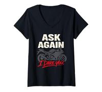 Femme Don't Ask to Ride My Motorcycle Bike Lending Humour T-Shirt avec Col en V