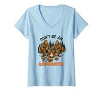 Femme Don't Be An Assquatch Humour Sasquatch T-Shirt avec Col en V