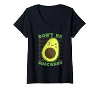 Femme Dont Be Guacward Funny Avocat Pun Humour T-Shirt avec Col en V