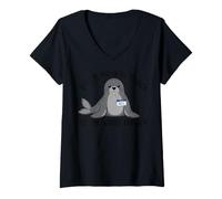 Femme Dont Be Part of The Problem Funny Seal Art T-Shirt avec Col en V