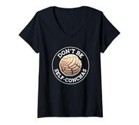 Femme Don't Be Self Conchas Pan Dulce Mexicain Latina Mujer Concha T-Shirt avec Col en V