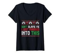 Femme Don't Blame me I Just Married Into This T-Shirt avec Col en V