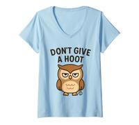 Femme Don't Give A Hoot Funny Owl T-Shirt avec Col en V