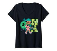 Femme Don't Let This Pretty Face trool You I Roll Like a Boss Sista T-Shirt avec Col en V