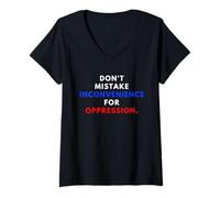 Femme Don't Mistake Iconvenience for Oppression Wear A Face Mask T-Shirt avec Col en V