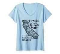 Femme Don't Poke Bear California Republic State Park US Democracy T-Shirt avec Col en V