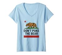 Femme Don't Poke The Bear California Pride T-Shirt avec Col en V