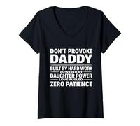 Femme Don't Provoke Daddy, propulsé par Daughter Power Proud Dad T-Shirt avec Col en V
