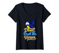 Femme Don't Push The Horses Boxing Ukrainian Cosacks Papakha T-Shirt avec Col en V