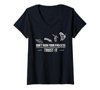 Femme Don't Rush Your Process Citation Inspirational Journey T-Shirt avec Col en V