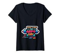 Femme Don't Skip The Arm Day Gym Strength Bodybuilder |------ T-Shirt avec Col en V