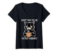 Femme Don't Talk to Me I'm Not Friendly T-Shirt avec Col en V