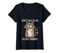 Femme Don't Talk to Me I'm Not Friendly T-Shirt avec Col en V