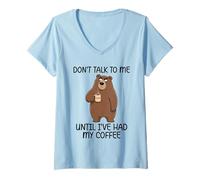 Femme Don't Talk to Me Until I've Had My Coffee T-Shirt avec Col en V