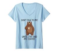 Femme Don't Talk to Me Until I've Had My Coffee T-Shirt avec Col en V