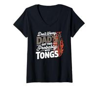 Femme Don't Worry Dad's GOT This Probably with Tongs T-Shirt avec Col en V