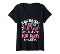 Femme Donut, tu Sais Que Cette Fille est Plus Intelligente de 100 Jours T-Shirt avec Col en V