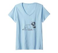 Femme Doomsday Armageddon Apocalypse Masque à gaz T-Shirt avec Col en V