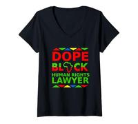 Femme Dope Black Human Rights Lawyer Fier Black Attorney Career T-Shirt avec Col en V