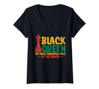 Femme Dope Black Queen The Most Powerful Piece African American T-Shirt avec Col en V