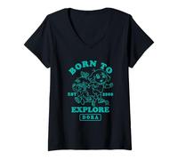 Femme Dora The Explorer Born to Explore Since 2000 T-Shirt avec Col en V