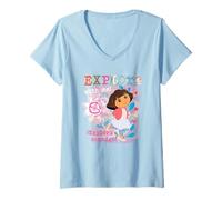 Femme Dora The Explorer Explore with Me! Textured Design T-Shirt avec Col en V